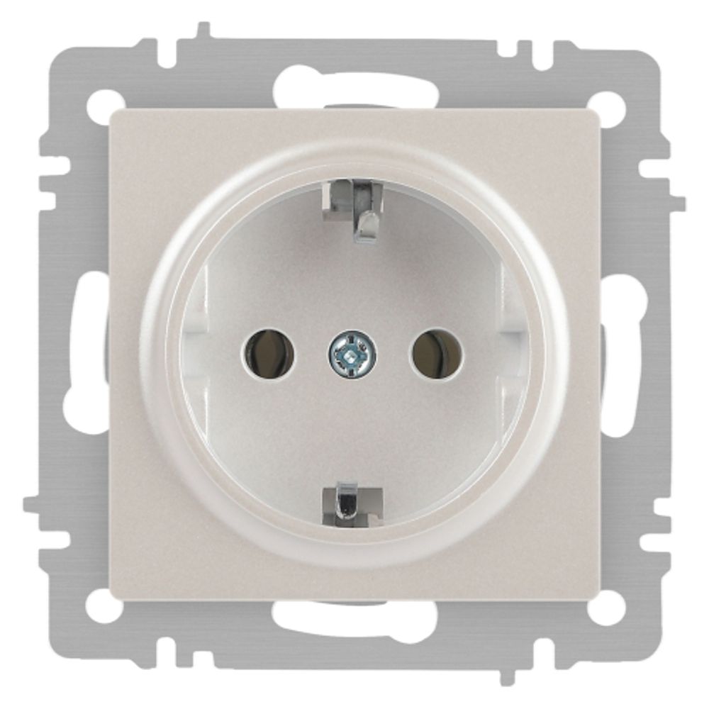 Розетка Intro Accent 6-202-06 2P+E Schuko 16А-250В IP20 СУ AL/CU перламутр