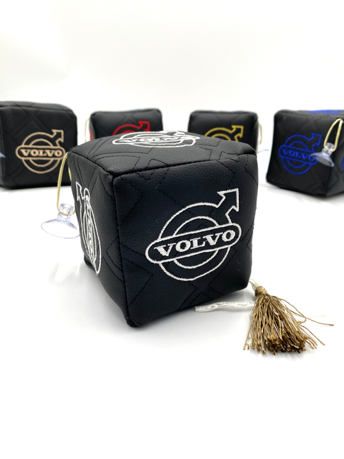 Кубик VOLVO (экокожа, черный с белой вышивкой)