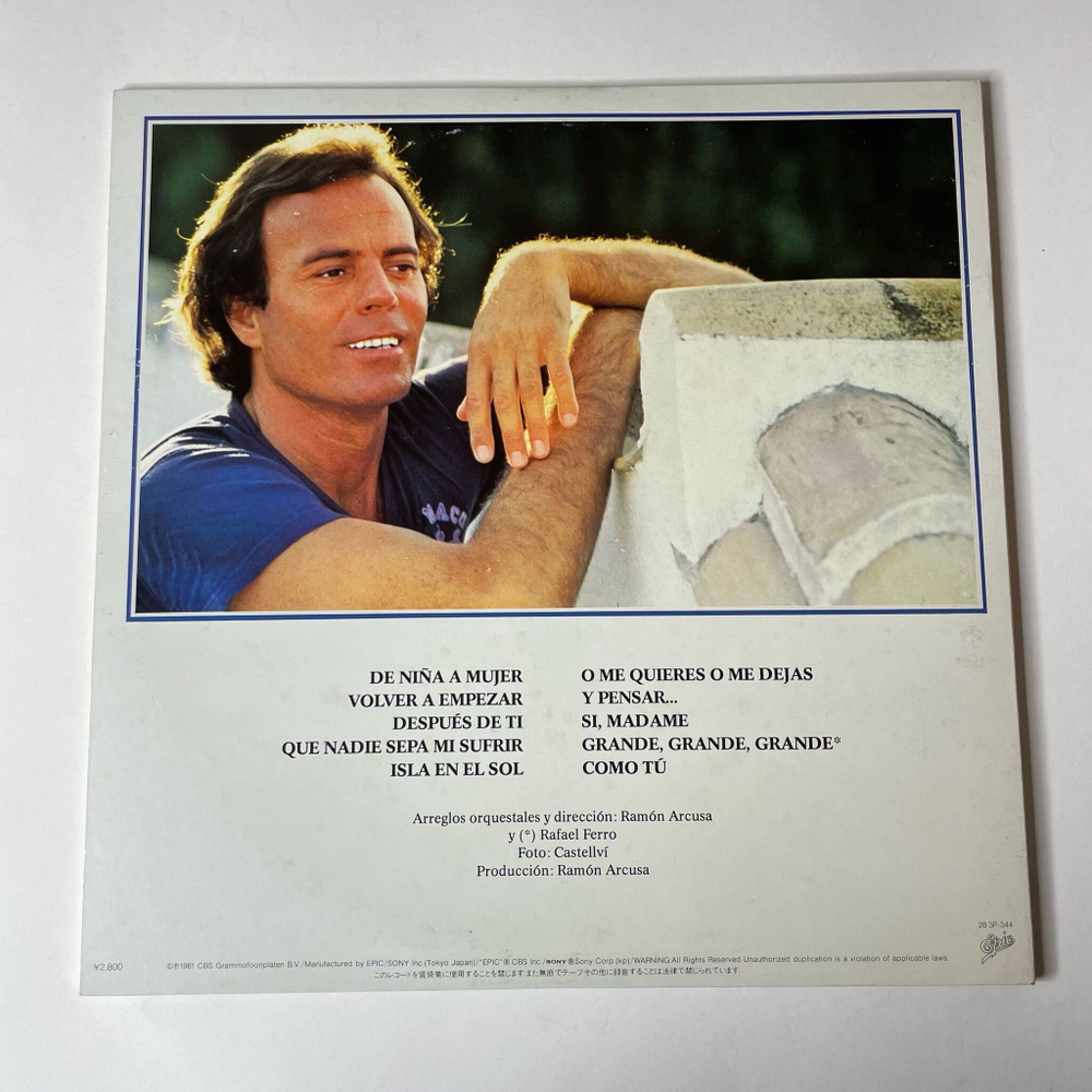 Винтажная виниловая пластинка LP Julio Iglesias De Nina A Mujer (Japan 1981) (Obi)