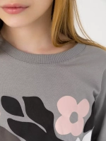 Лонгслив для девочки оверсайз с принтом