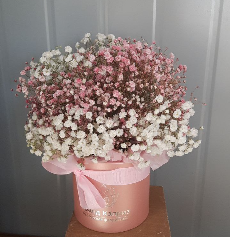Композиция из белой и розовой гипсофилы