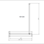Душевая перегородка Walk-In HR VSW-4HR900CLB, 900*2000, черный, стекло прозрачное, , шт