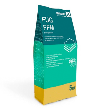 Strasser FUG FFM 30 - Сухая затирочная смесь для широких швов, серо-бежевый (3-20 мм), 5 кг.