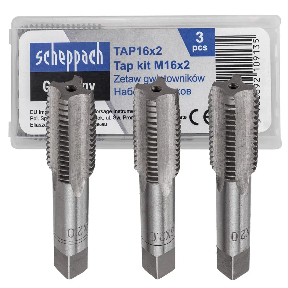 Метчик M16x2 (3шт) Scheppach Sch-TAP16x2