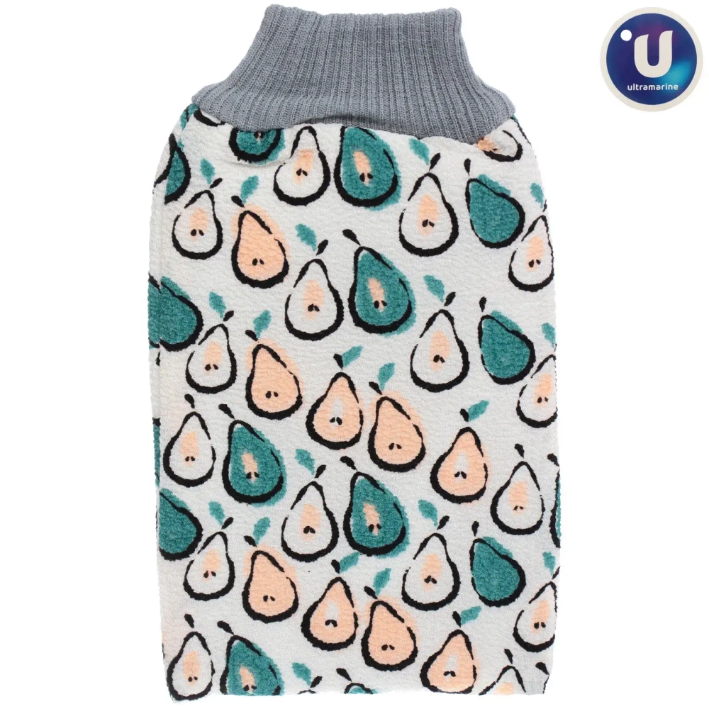 Мочалка - варежка скрaбирующая «Premium - DEPALMA», цвет белый / малахит, 22.5*14.5см (ZIPпакет)