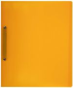 Папка для портфолио и презентаций, 2 кольца, 20 файлов, пластик, желтая, BRAUBERG, 126676