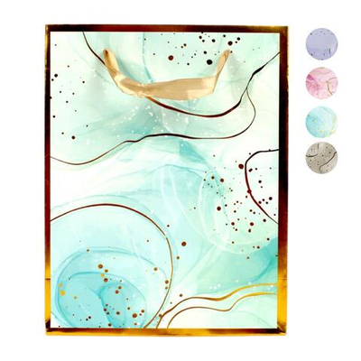 Пакет подарочный "Мрамор" 18*23см*8,5см, ручки-лента, глянцевая ламинация, 4 вида микс