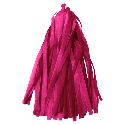 Гирлянда Тассел (помпон кисточка), Ярко-розовый, 35*12 см, 12 листов.