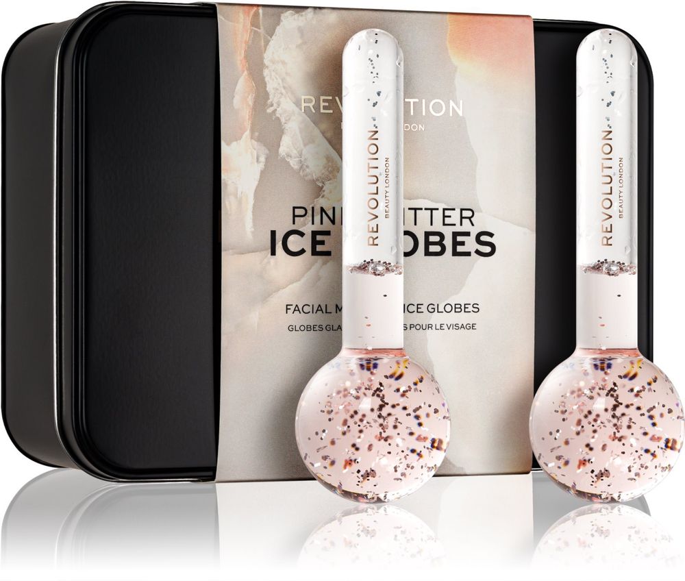 Makeup Revolution аксессуары для массажа лица Ice Globes Pink Glitter
