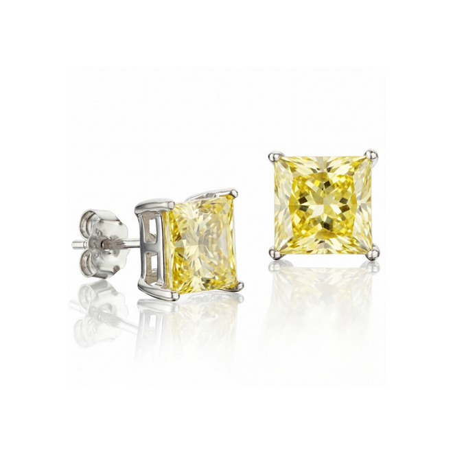 Серьги пусеты Square Light Yellow