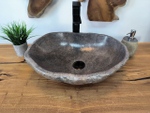 Раковина из речного камня RS-65784 47х38х15 из натурального камня