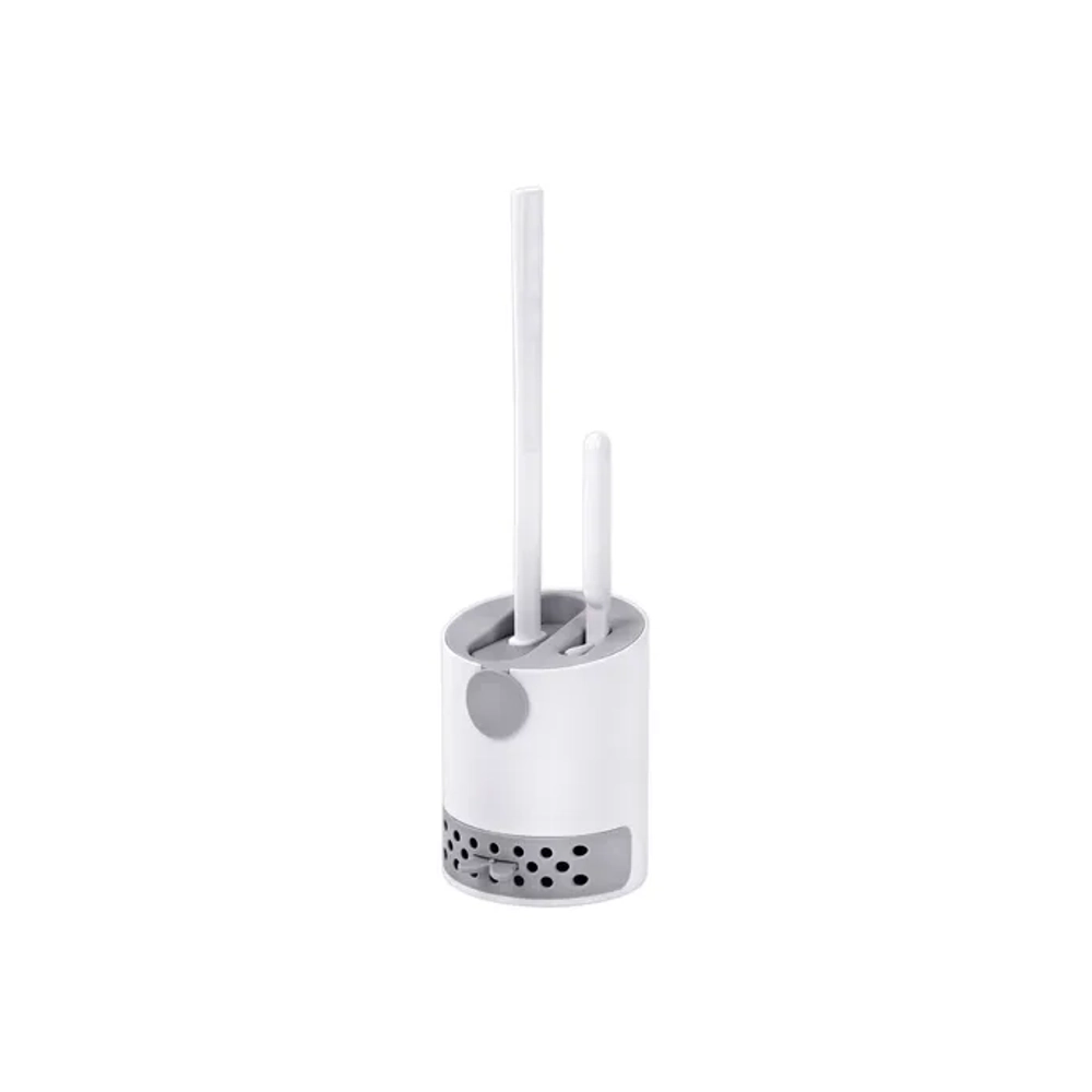 Ершик для унитаза силиконовый (плоский) + щеточка, напольный / настенное крепление, LAIMA, 700561