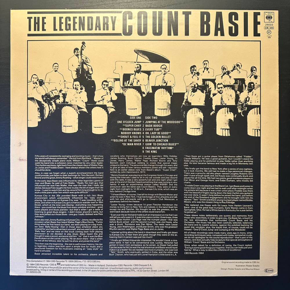 Count Basie - The Legendary Count Basie (Голландия 1984г.)