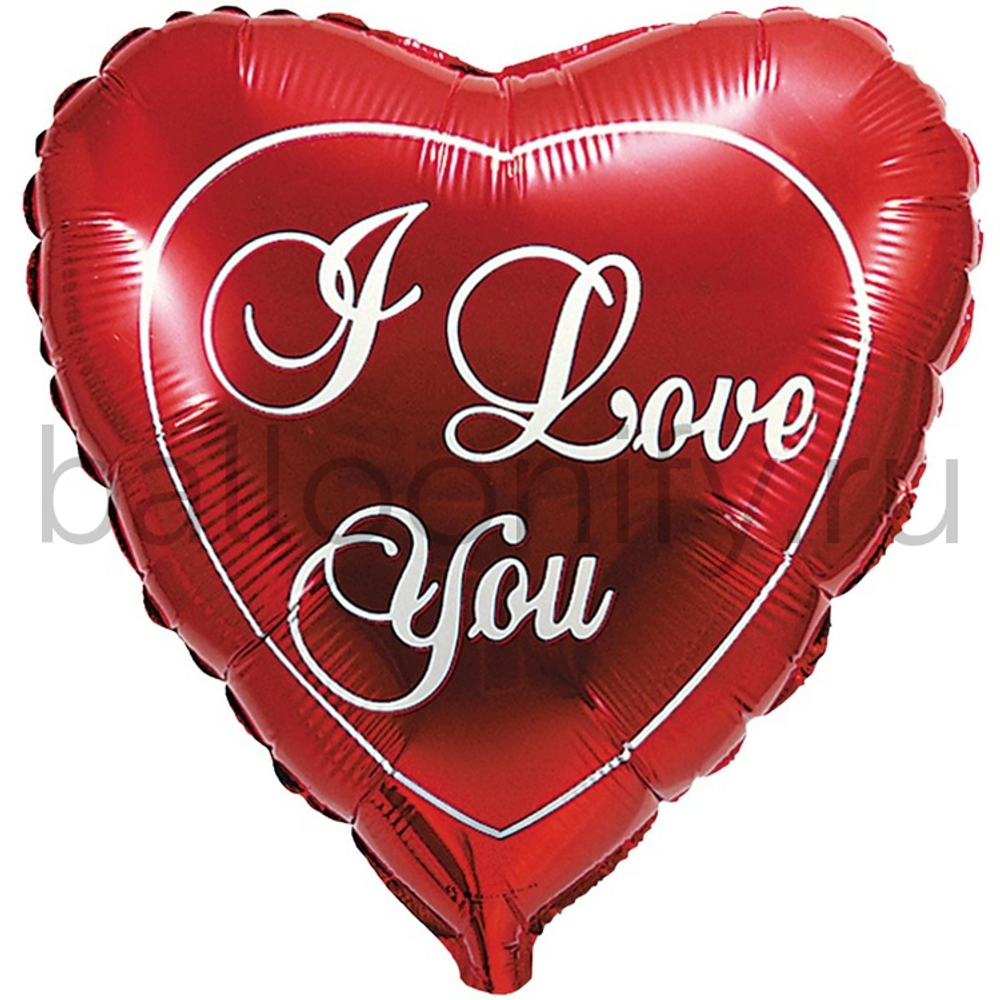 Фольгированная фигура, сердце, ILY Красное сердце/FM,60CM