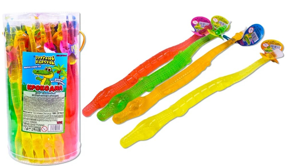 Десерт желеобразный Веселый напугай Крокодил, 48*35г.