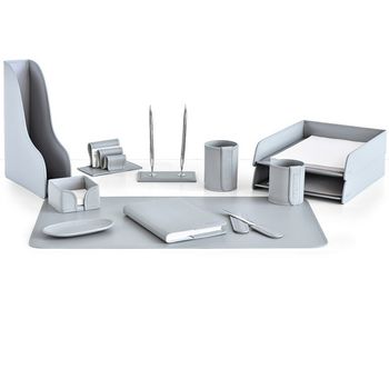 Настольный набор из кожи Cuoietto серии Business из 12 предметов (NBCGrey12.1)