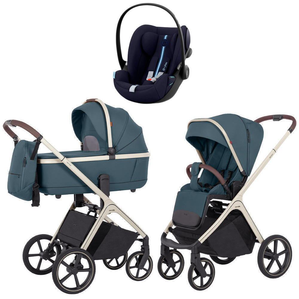 Коляска Carrello Vector CRL-6550 и автокресло Cybex Cloud G i-Size Ocean Blue Plus 3 в 1 Prime Blue
