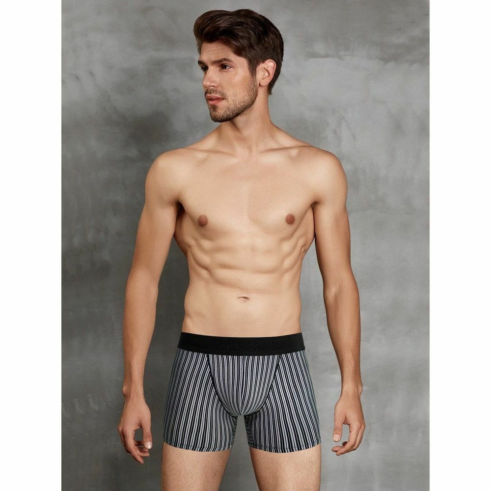 Мужские трусы боксеры черные в полоску Doreanse 1866