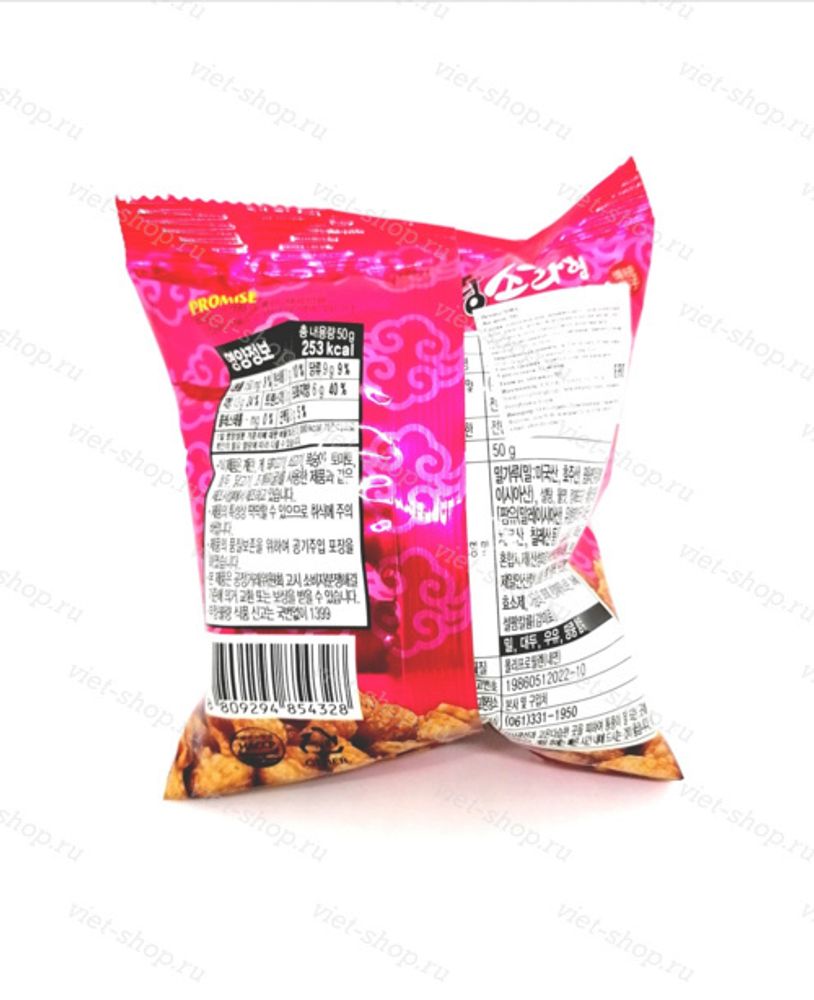 Хворост со вкусом арахиса, SORA, Корея, 50 гр.