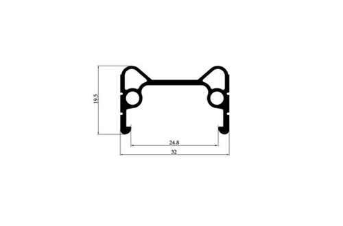 Обод 20 TRIX BMX алюминиевый, усил., 36H фрез. инд. износа, 406х24,8/32х19.5мм, A/V, анод. черный