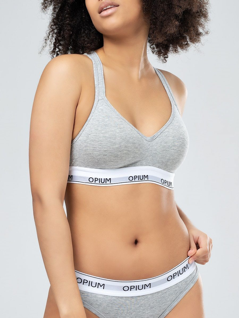 Комфортный топ-бра в спортивном стиле (Размер: XL) (Цвет: серый)