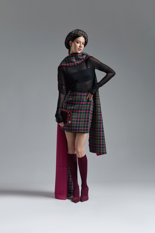 Юбка трапеция на запах шерсть