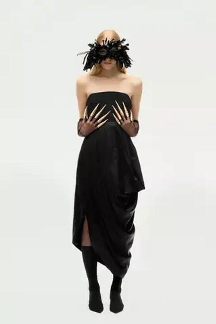 ZARA КОМБИНИРОВАННОЕ ПЛАТЬЕ — ZW COLLECTION, ЧЕРНЫЙ