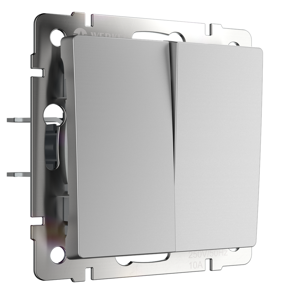 W1120006/ Выключатель двухклавишный (серебряный) W1120006