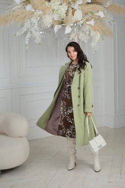 Платье коричневое с цветами