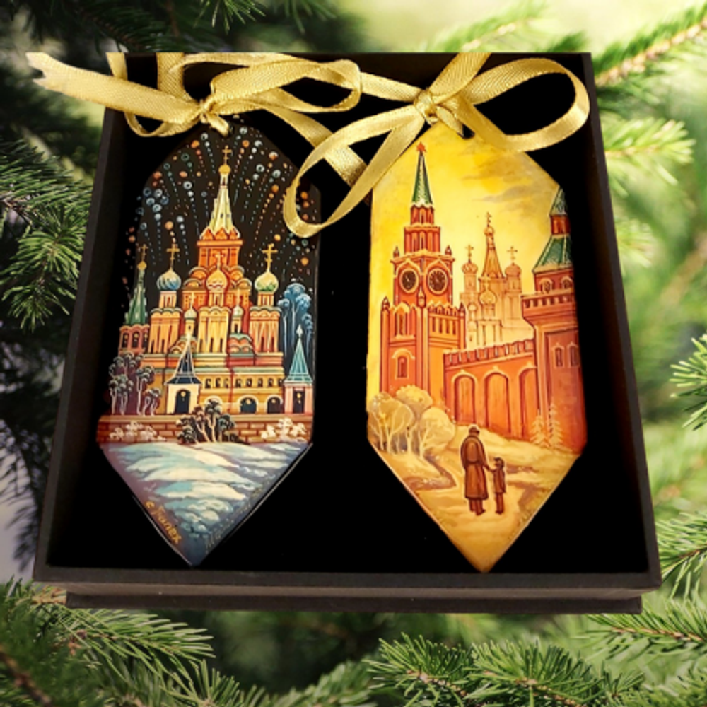 Набор ёлочных игрушек "Конфеты с росписью Палех-8"