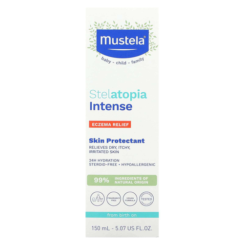 Mustela, Stelatopia Intense, средство от экземы, средство для защиты кожи, без отдушек, 150 мл (5,07 жидк. унц.)