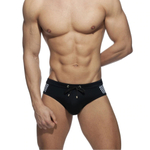 Черные мужские плавки с принтом в виде треугольников по бокам (Размер: XXL) (Цвет: черный)