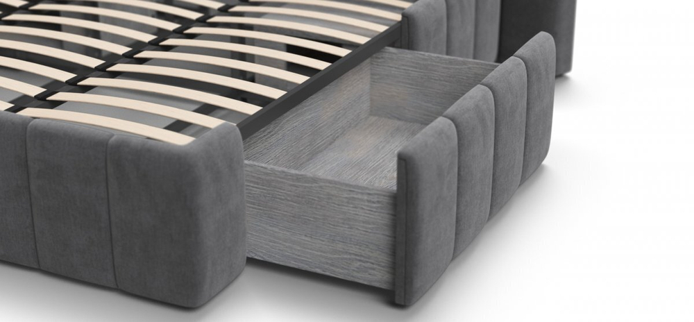 Кровать BOSS.XO 180х200 велюр Monolit Серый