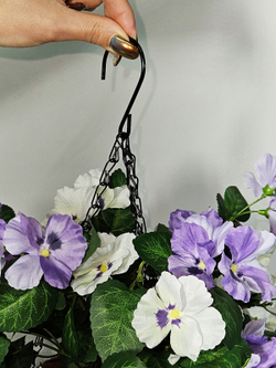 Искусственные цветы Виола густая в подвесном кашпо