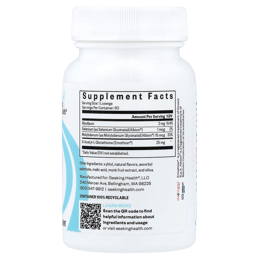 Seeking Health, глутатион с кофакторами, 60 пастилок