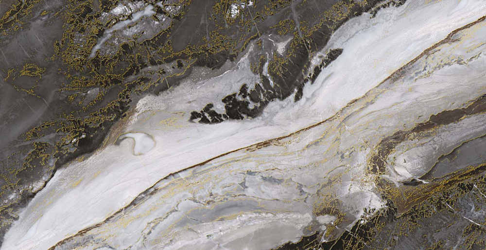 Плитка керамогранитная AZARIO RIVERSTONE GOLD 60x120 Carving (H18004011G)