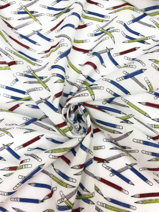 Батист принт, карандаши на белом BST2513D10C2