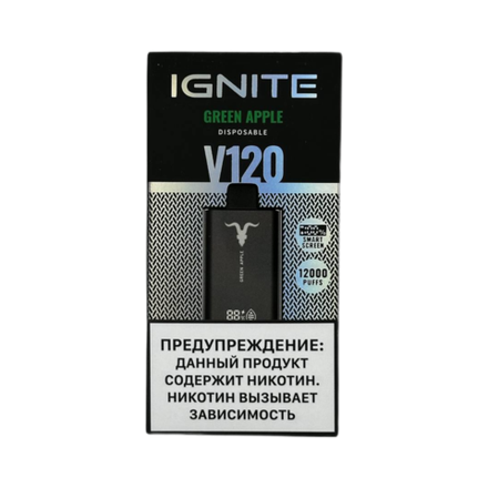 Ignite V120 Green apple - зелёное яблоко 12000 затяжек 20мг (2%)