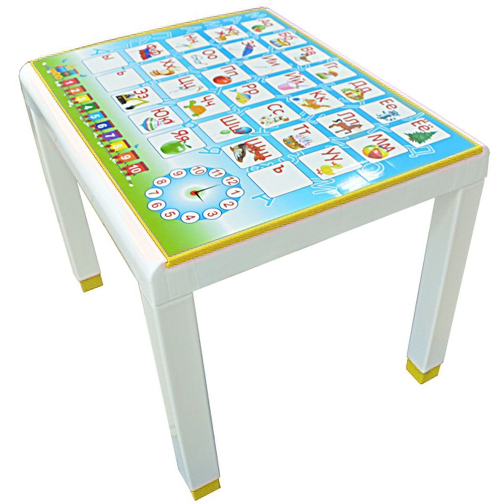 Столик детский пластик, 60х50х50 см, с деколью, жел, Стандарт Пластик Групп, 160-057