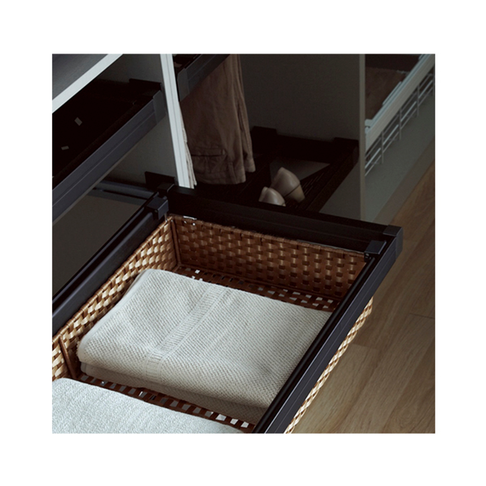 Выдвижная корзина из ПВХ "ротанг" Unihopper, Moka