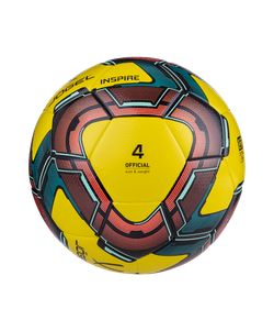 Мяч футзальный Inspire №4, желтый/черный/красный