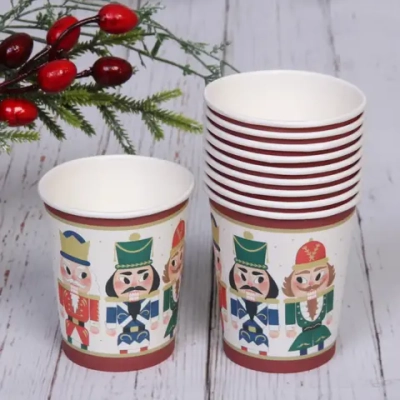 Стакан бумажный 0,2л в наборе 10 шт «Новогодние солдатики»