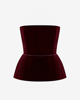 Топ корсетный из бархата с баской