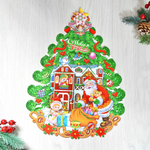 Наклейка новогодняя бумажная 34см, 2031-3