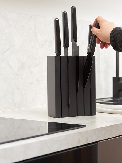 Подставка для ножей hevea, черная