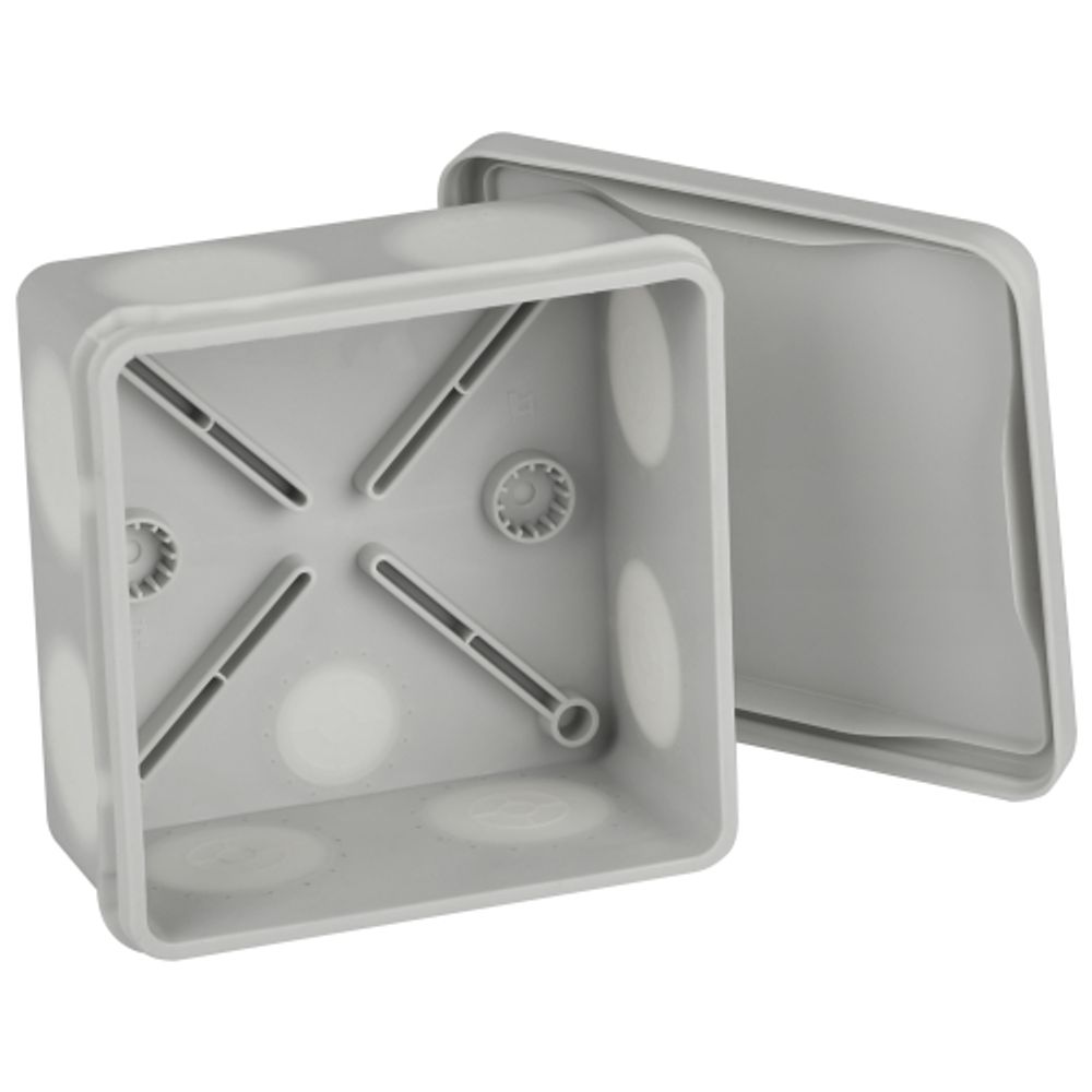 Распаячная коробка ЭРА KOR-100-100-50-9g-2MP двухкомпонентная HF стойкая к УФ 100х100х50мм серая прямой монтаж IP67