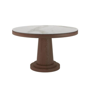 Стол круглый обеденный Bilbo 100, керамика матовая белая