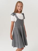 Сарафан школьный для девочки AT972-218 серый