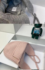 Вязаная шапка-ушанка