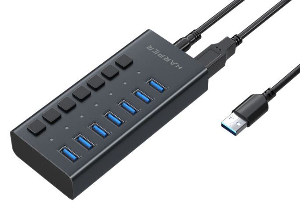 USB Концентратор HARPER HUB-07MB Black